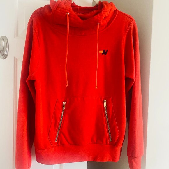 Aviator Nation Ninja OG Red Hoodie | Size Medium | Discontinued Color + Gold Zip - Picture 1 of 2
